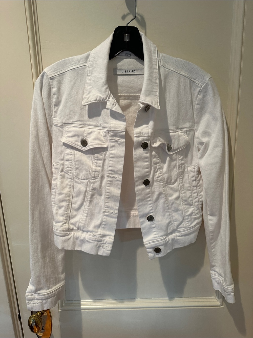 J Brand Harlow White Cropped Denim Jacket SZ S